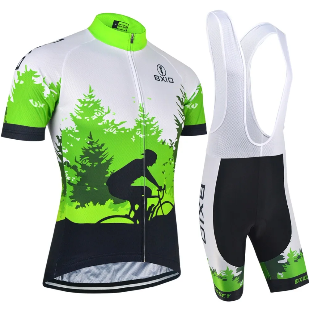 

BXIO Women Cycling Clothing Green Short Sleeve Cycling Jersey Sets Roupa Ciclismo Sportwear MTB Bike Jerseys For Summer 118