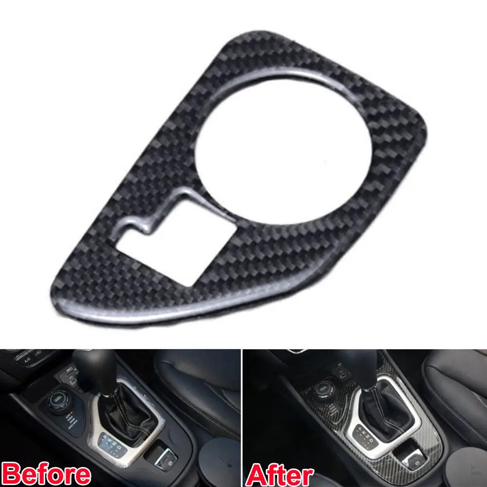 

Carbon Fiber Drive Switch Knob Mouding Cover Trim Panel For Cherokee 2014-2016