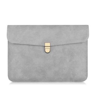 НОВАЯ тонкая матовая сумка для ноутбука из искусственной кожи 14 для Macbook Pro 13 15 Touch Bar чехол для Xiaomi notebook Air 13,3 чехол - Цвет: gray
