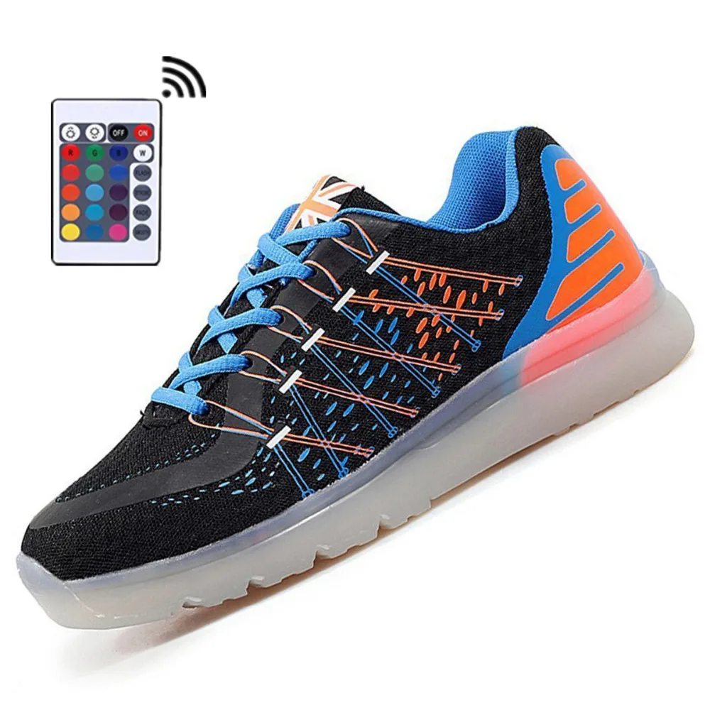 Remote Control Led Shoes Men New Light Up USB Charge Glowing Neon Flash