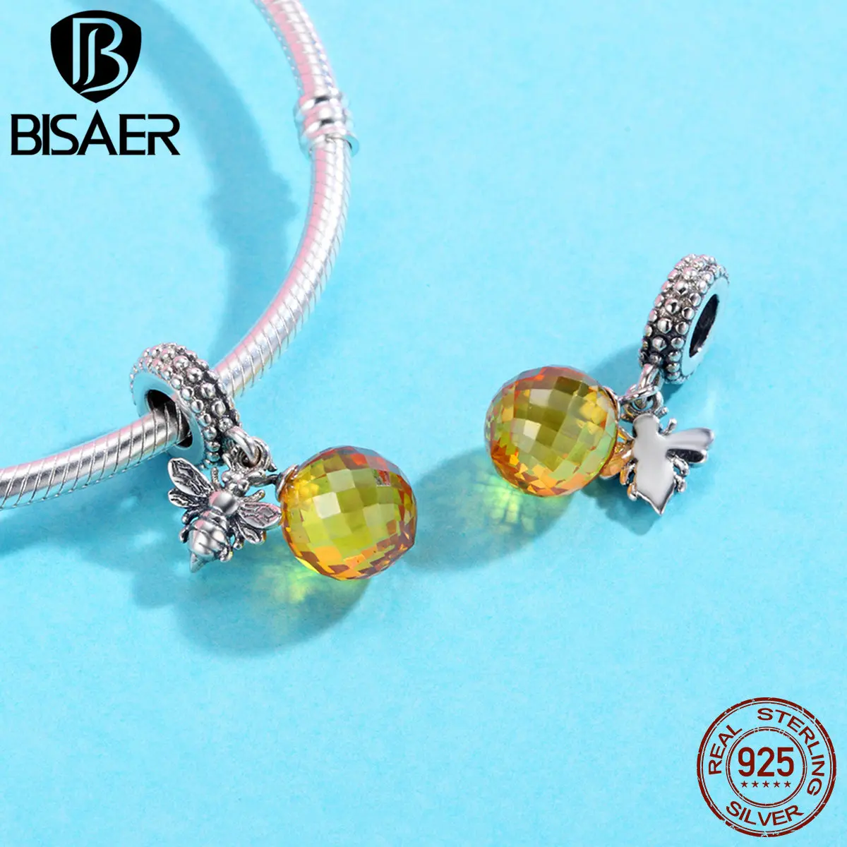 Small Honey Bee Sterling 925 Silver Charm