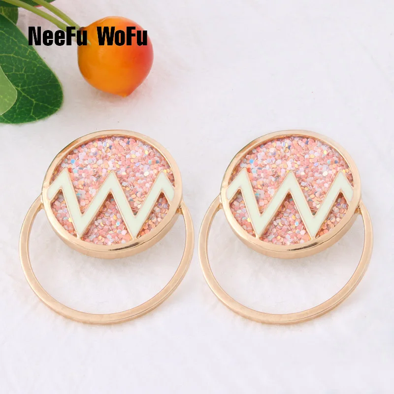 

Royalhouse 2019 flash Leather Earring Dripping oil Big Earrings charm Large Woman Brinco Ear Oorbellen earings fashion jewelry