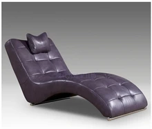 Estilo americano champán Chaise lounge grado superior de cuero de buey de muebles de casa habitación