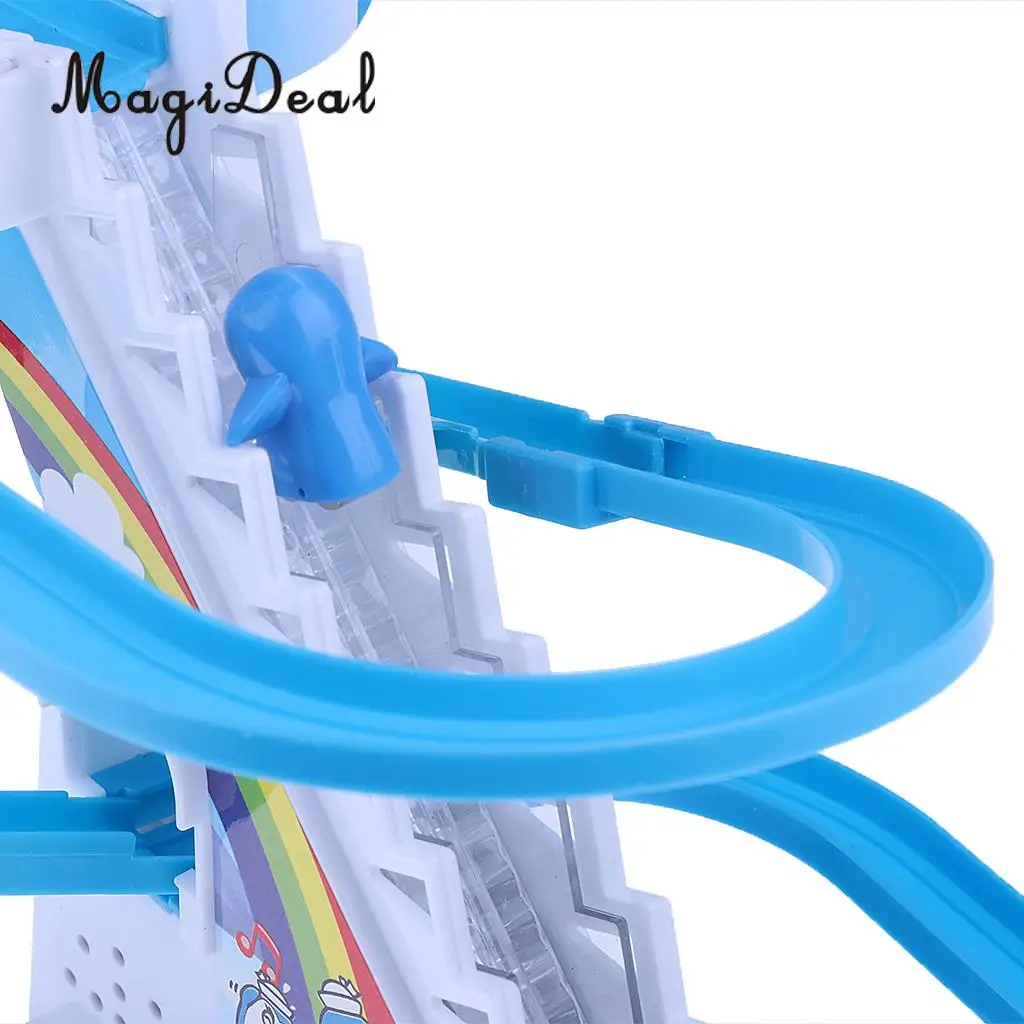 Playful Educational Penguin Slide Race Set Improved Version Playset with Flashing Lights Music Electric Climb Stairs Track Toys