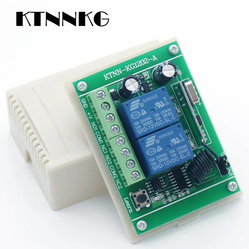 KTNNKG 433Mhz DC 12V 2 банды беспроводной пульт дистанционного управления реле Умный дом