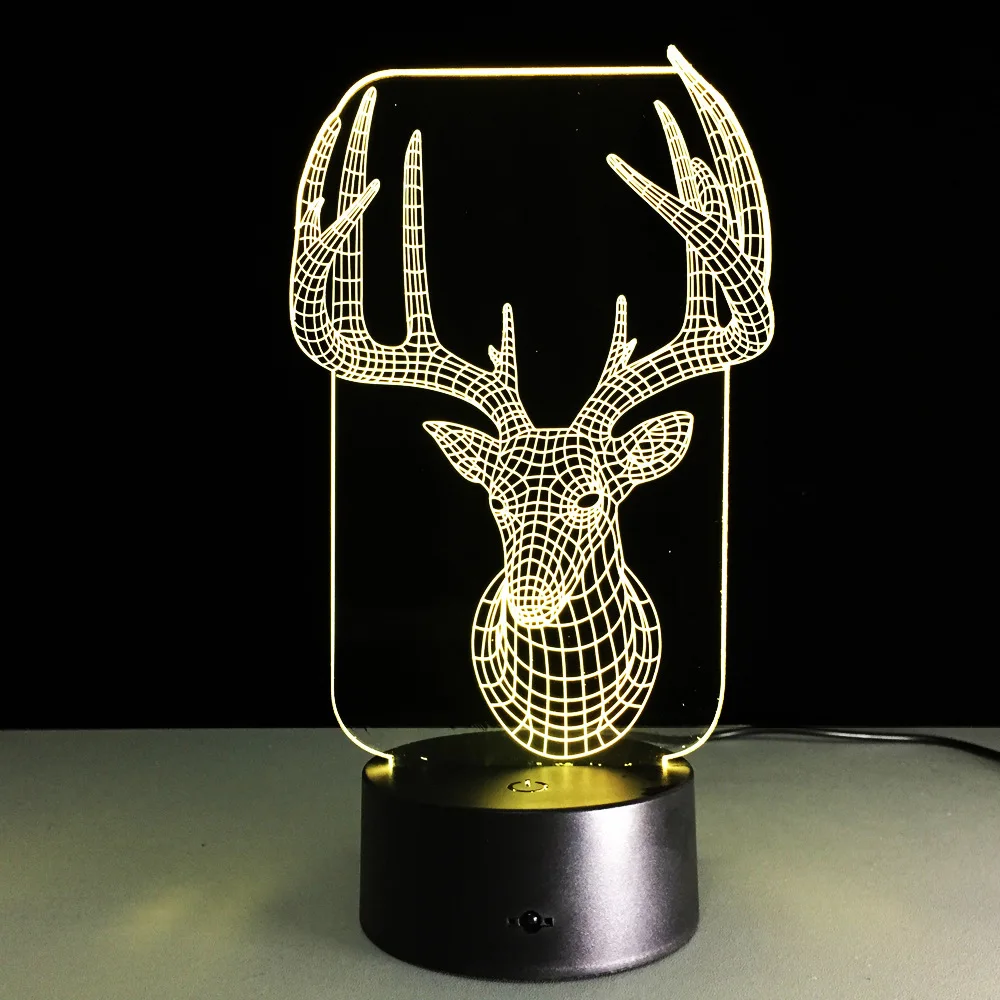 Colorful usb cute 3d christmas deer bedroom lampe office home ... Vildmarksbad brugt