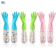 Biosafe защитные перчатки водонепроницаемые перчатки для очистки кухни защита для рук утолщенные анти износостойкие теплые длинные перчатки из ПВХ