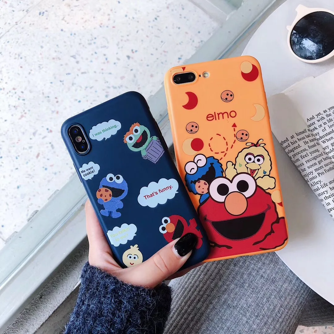 

Funny Sesame Street cute anime phone case For coque iPhone 7 7 plus case 8 8 plus 6s plus case silicon for iPhone cover X XS XR
