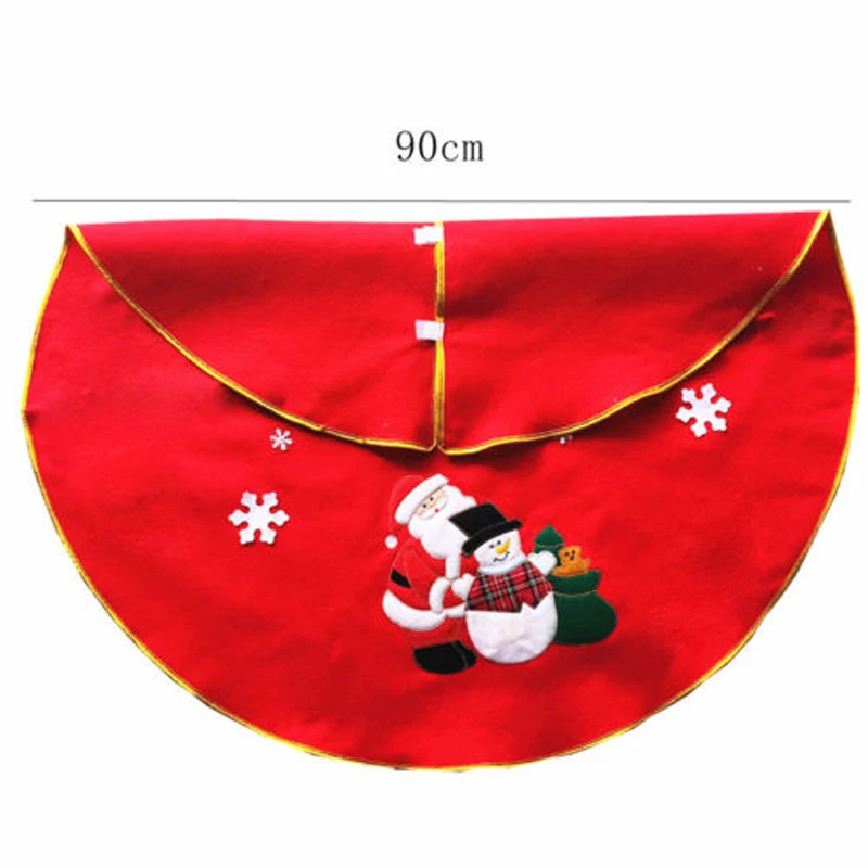 JX-LCLYL  Santa Claus Print Ornaments Christmas Tree Skirt Apron Xmas Party Home Decor