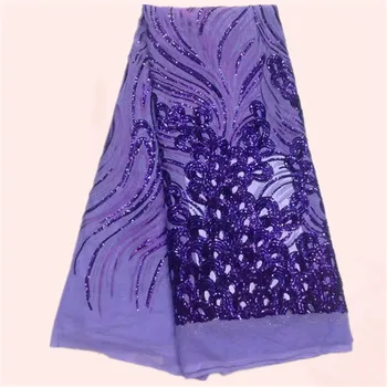 

New fashion tulle mesh cloth series with sequins French net lace fabric for party dress GN39(5yards/lot) multi color