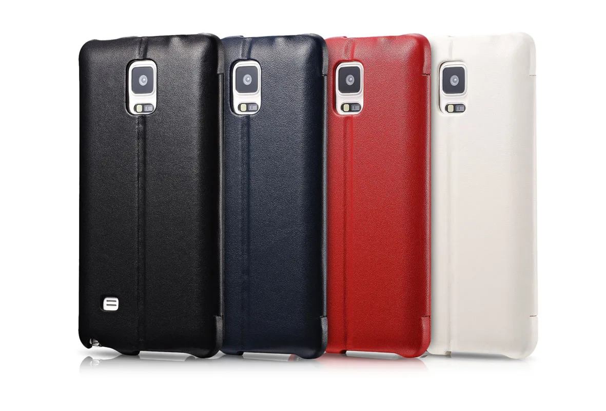 Роскошный Ультратонкий флип чехол из натуральной кожи для Galaxy Note 4 защитный со