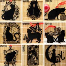 1 шт. Kawaii Cat закладки Черные Крашеные металлические закладки канцелярские принадлежности Escolar школьные офисные принадлежности Papelaria язычная Закладка