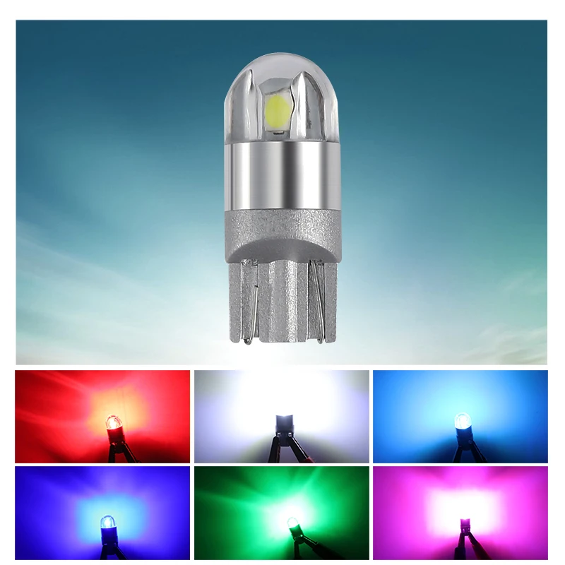 

1 PC Car T10 LED W5W 194 Light Bulb 12V 3030 2 SMD Auto LED Parking Lights Clearance Trunk License Plate Lamp Dome Reading Bulbs