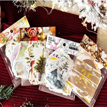 

24PCS Christmas Hot Stamping sticker Beautiful Cute Fashion Creative Decoration Christmas Stationery Stickers Children's Gift