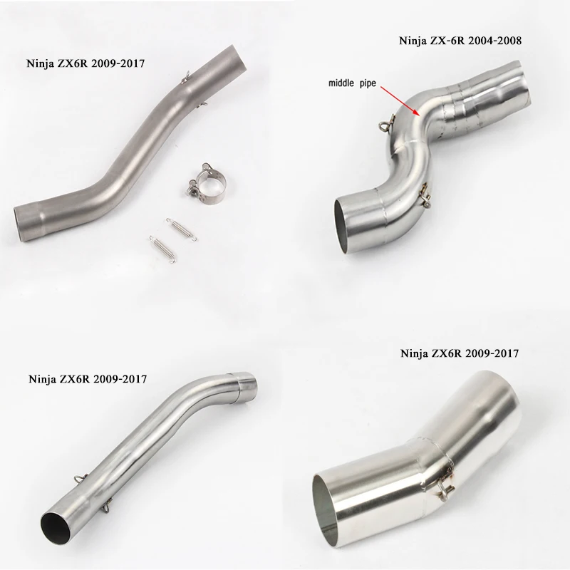 

Silp on for Kawasaki ZX-6R/636 2004-2017 Motorcycle Middle Connecting Pipe with Tail Exhaust Muffler Pipe Silencer System