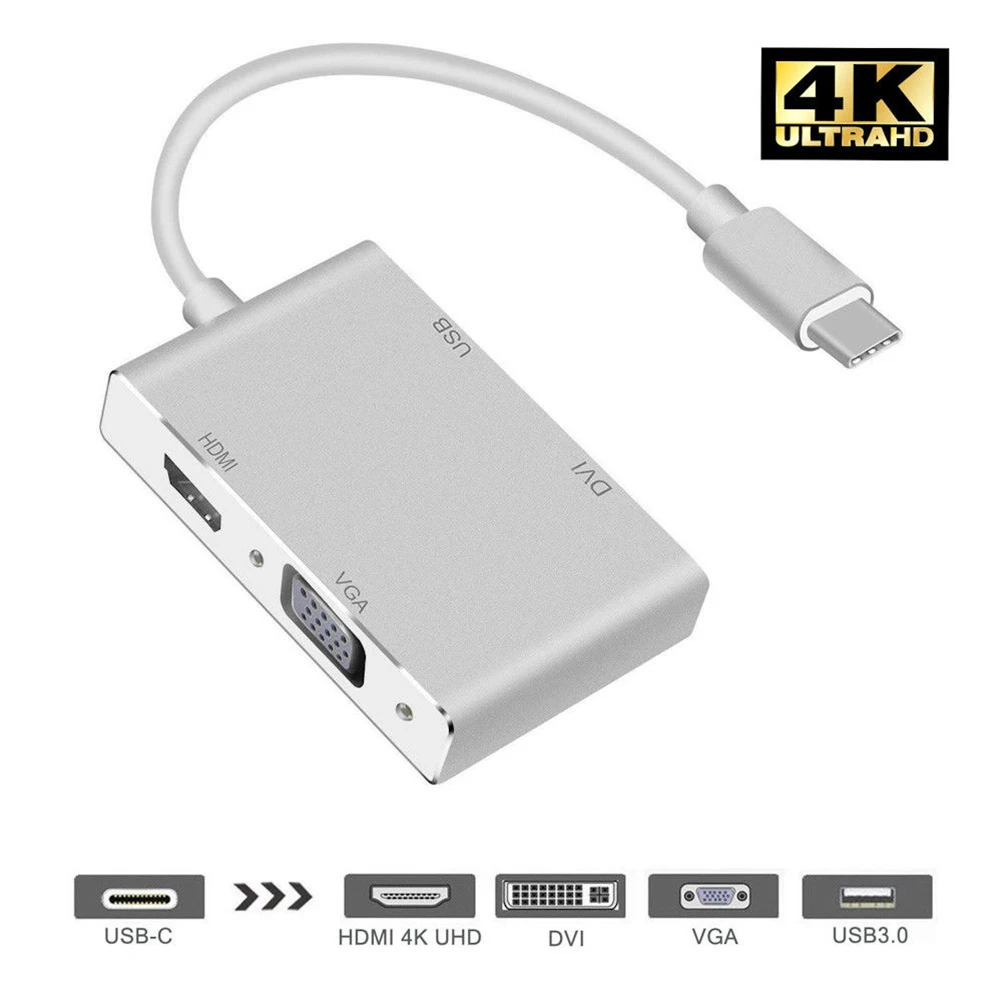 HD видео Организатор USB 3 1 к HDMI Type-C VGA DVI концентратор TYPE-C адаптер подходит для всех