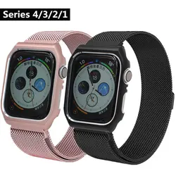 ASHEI ремешок для Apple Watch Series 4 Milanese Loop Band с мм чехлом мм 40 мм 44 мм браслет на запястье starp для iwatch 3/2/1 38 мм 42 мм