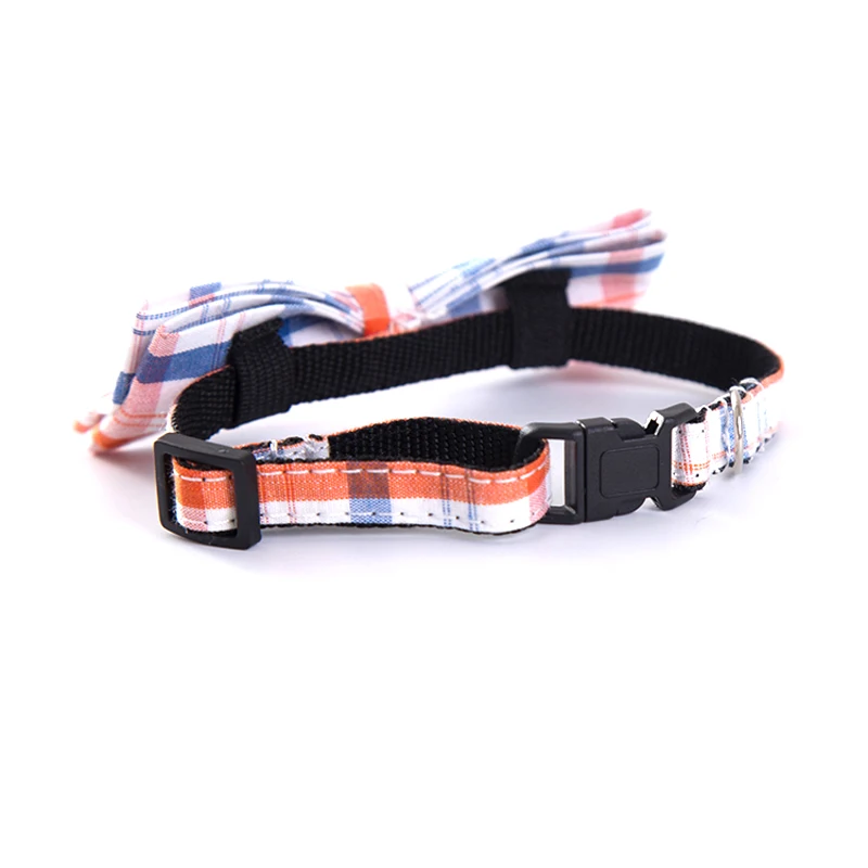 Cute Cat Collar with Bow Personalized Handmade Small Bell Studded Nylon Collar for Cats Puppies Pet Products