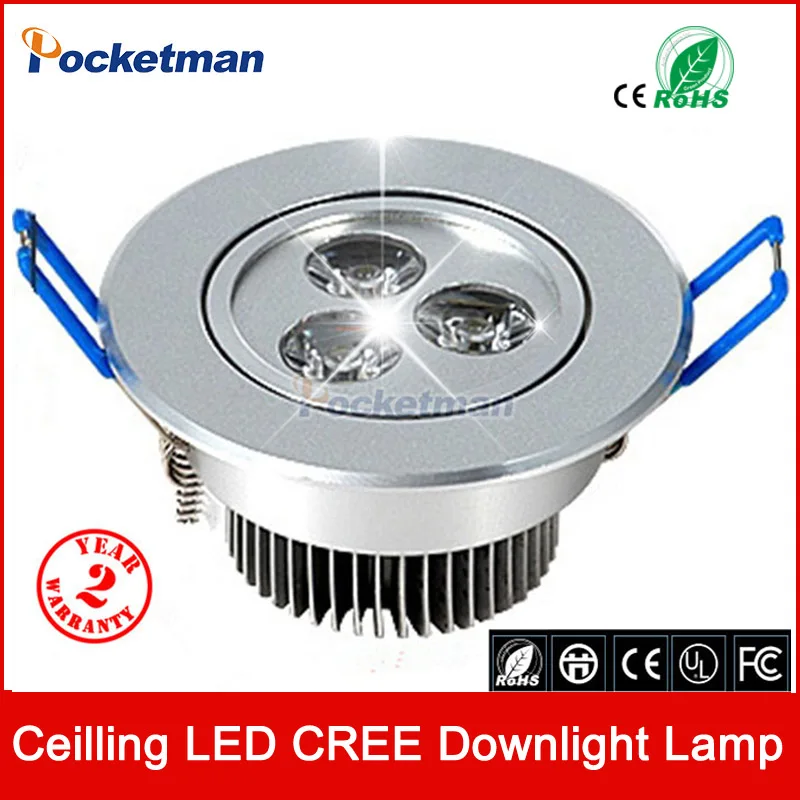 Wholesale 9W Ceiling downlight Epistar LED ceiling lamp Recessed Spot light AC85-265v for home illumination Free shipping