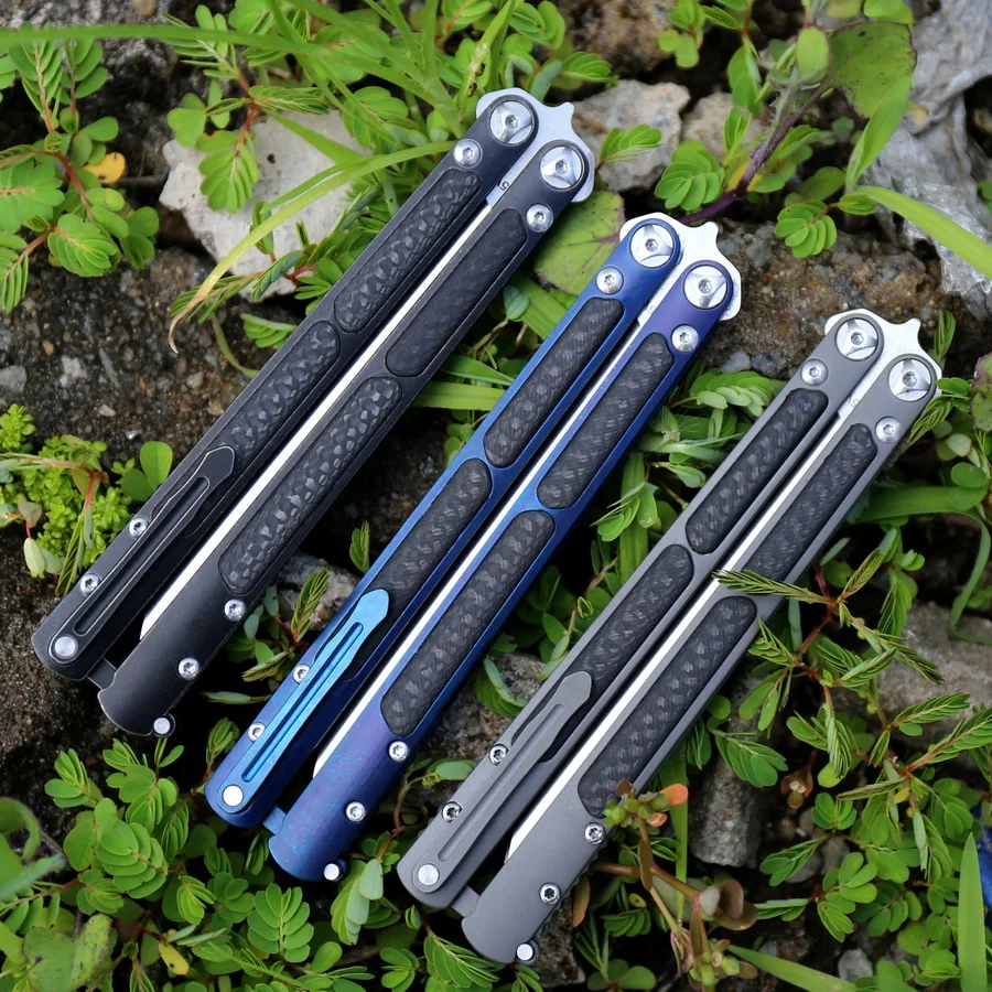 Каменная мойка S35VN задействие бабочка TC4 + ручка CF KVT Керамический шарикоподшипник
