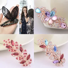 1 шт. Модные металлические цветы форма заколки для волос заколки Кристалл жемчужная заколка цвет заколка для волос с цветком волос