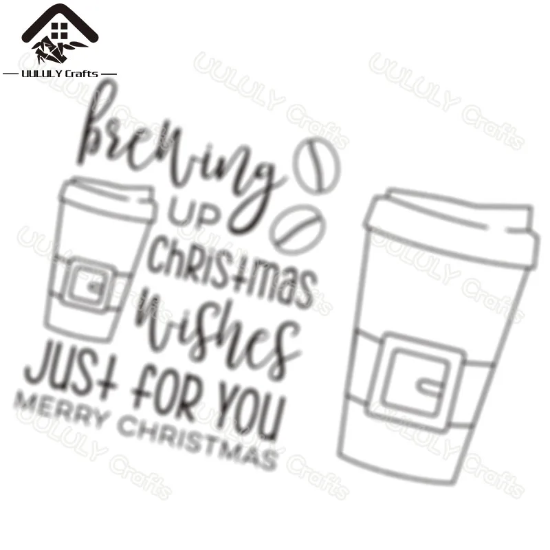 UULULY ремесла 14*14 Merry рождественские штампы Санта латте ясно марки для DIY Скрапбукинг Фотоальбом карты решений - Цвет: stamps
