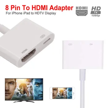 

8 Pin to HDMI Cable Adapter Converter Professional 1080P HD Digital AV Convert for iPhone X 8/7/6/iPad Air