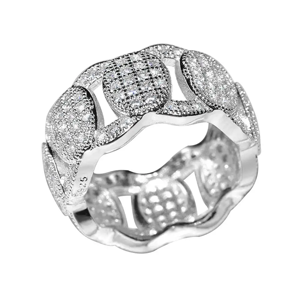 

Women Wave Rhinestones Hollow Band Ring Engagement Wedding Jewelry Gift