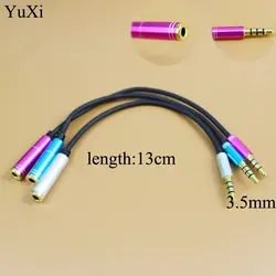 Юйси 3,5 мм Удлинительный кабель для наушников мужчина к Femal металл 13 см кабель аудио jack 3,5 для компьютеров MP3 наушники удлинитель аудио