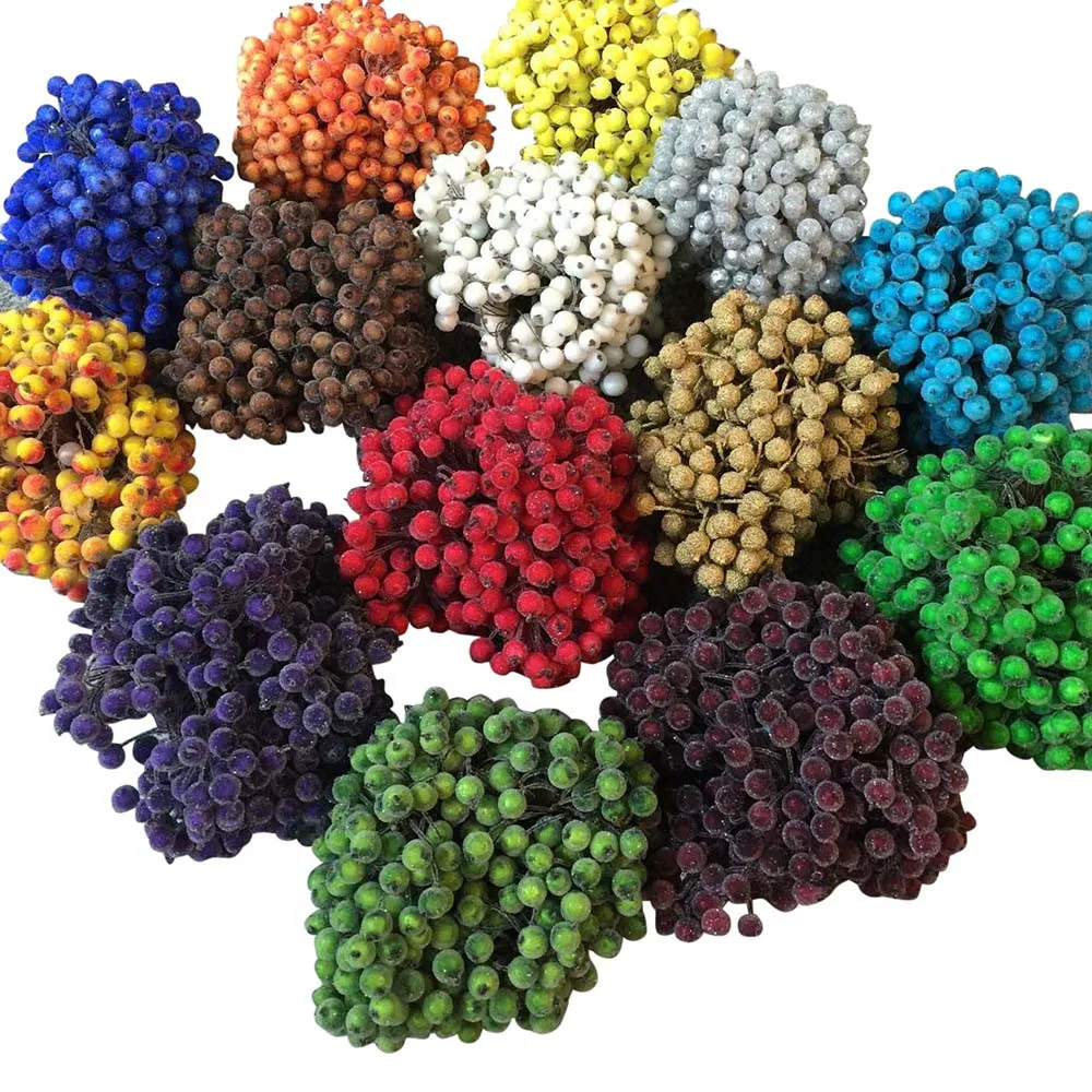 

11 styles Artificial Flower 1 bunch Christmas Foam Frosted Fruit Berry Fake Flower Modern Home Tree Decor F300417