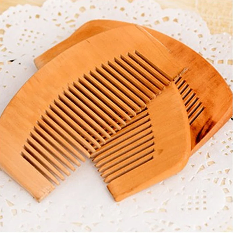 Natural Wide Tooth Wood Comb Peach Wood Wooden Hair Brush No-static Massage Hair brushes Health 9cm Wood Hair Comb Styling Tools