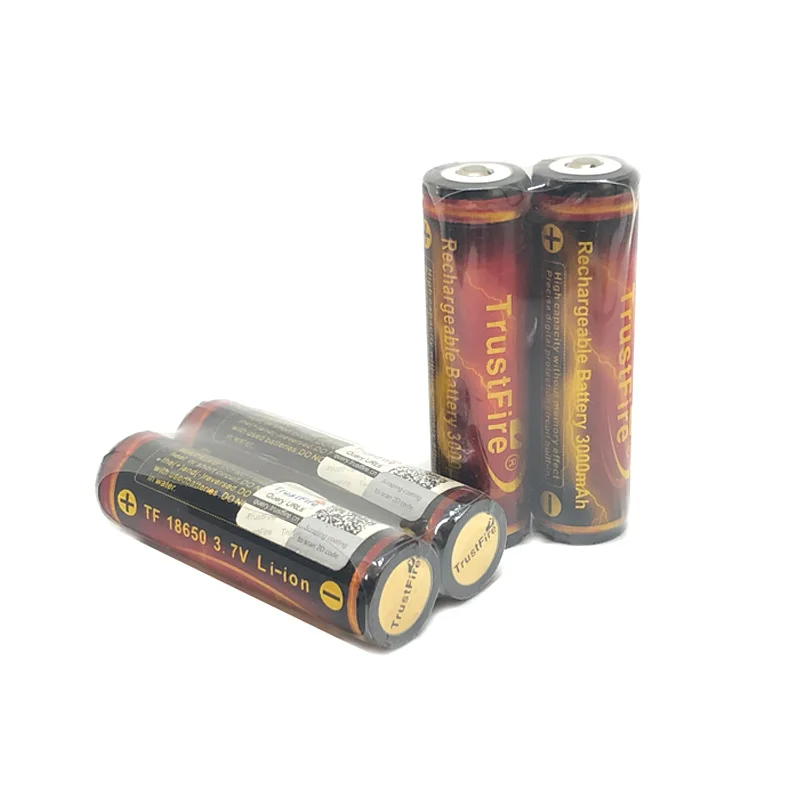 18pcs/lot TrustFire Protected 18650 Battery 3.7V 3000mAh By Camera Torch Flashlight 18650 Rechargeable Li-ion Batteries with PCB