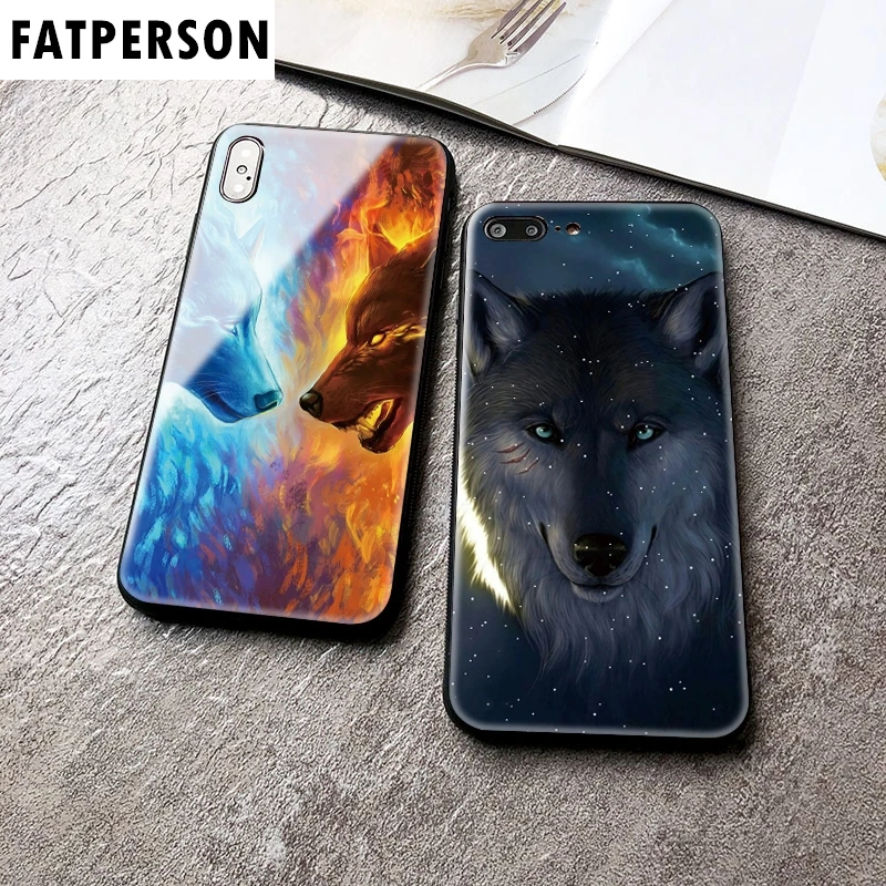 Животное закаленное стекло Лев чехол для телефона для iphone 5 6 7 8 6s 6s plus 7plus 8plus x xr xs xsmax