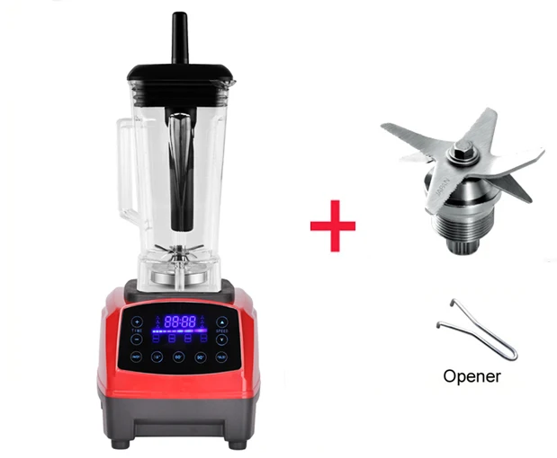 Автоматический цифровой умный таймер, программа 2200 Вт, мощный блендер, миксер, соковыжималка, Кухонный комбайн, ледяной смузи, бар, фрукты - Цвет: Red blades and tool