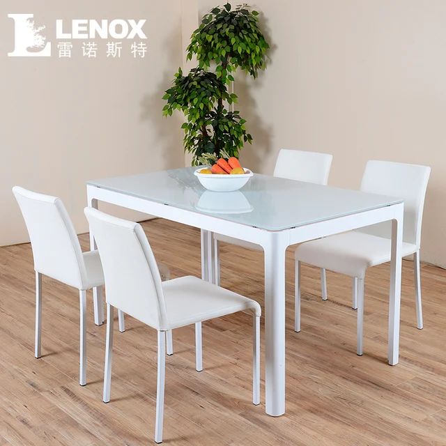 Lenox pequeño apartamento minimalista blanco cristal mesa de comedor ... Lenox pequeño apartamento minimalista blanco cristal mesa de comedor ...
