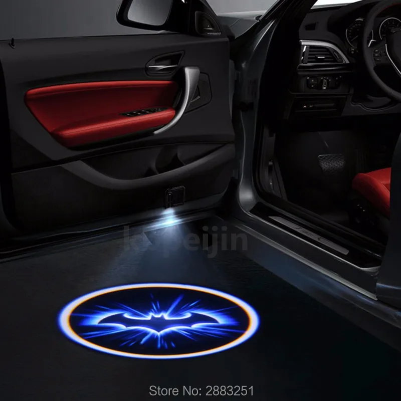 Светодиодная подсветка для двери автомобиля 2 шт. логотип Бэтмена Стайлинг Vw polo