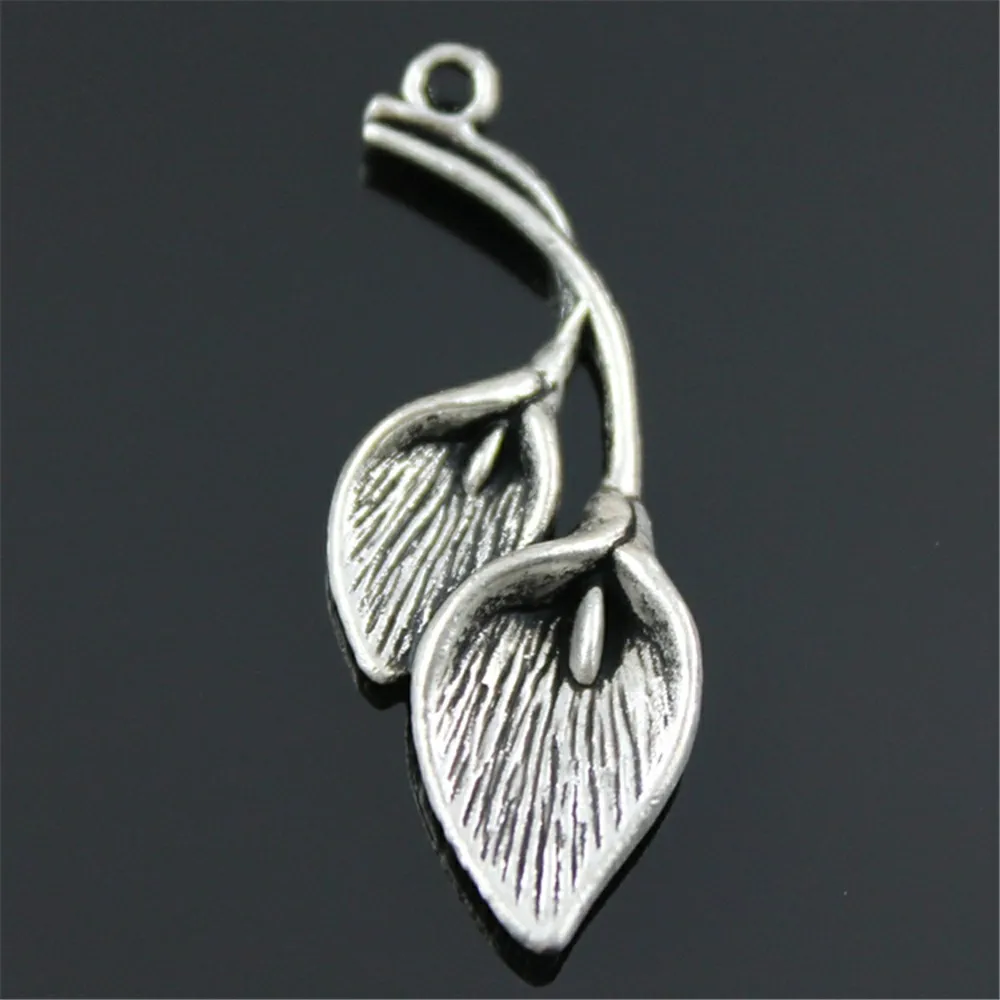 

WYSIWYG 4pcs 40x14mm Pendant Calla Lily Calla Lily Charm Pendants For Jewelry Making Antique Silver Calla Lily Pendants