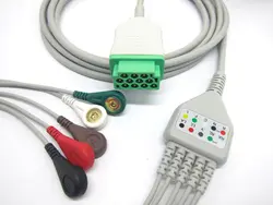 Цельный ЭКГ кабель с 5 приводит оснастки Совместимо для GE тире, солнечной, про монитор пациента