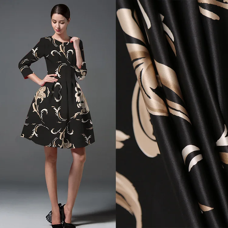 

150 cm stretch satin fabric meter dress scarf printed fabric material stretch spandex fabric wholesale cloth child fabrics