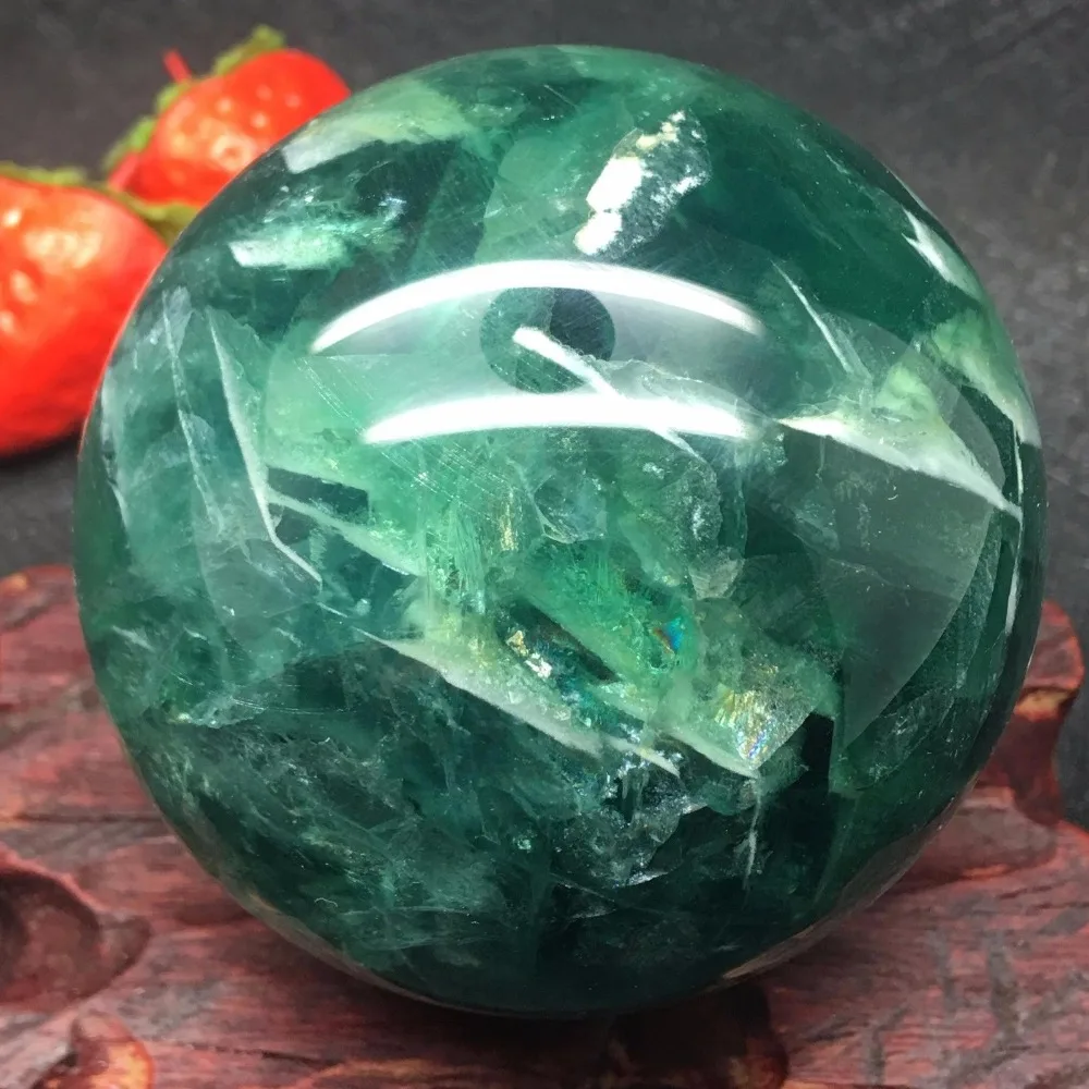 Natural Fluorite Quartz Crystal Sphere Ball Healing