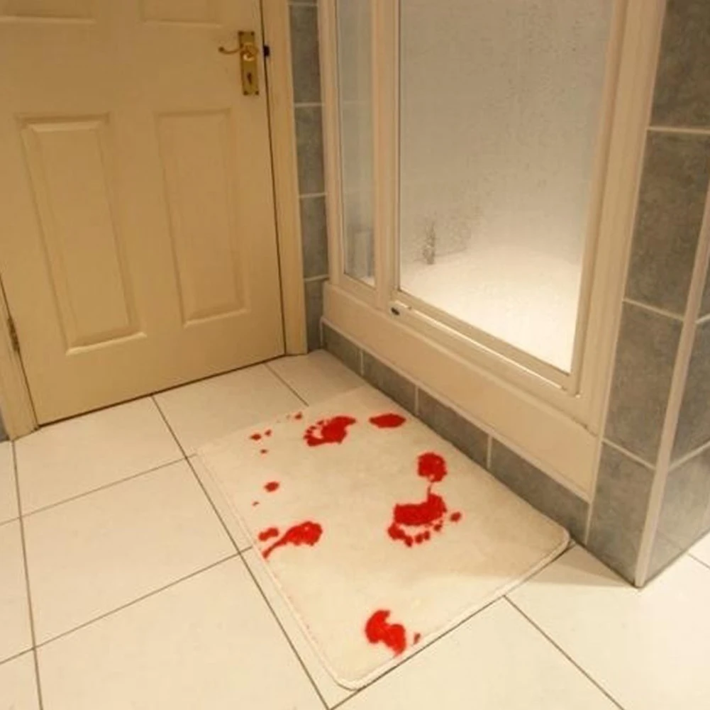 Halloween Bloody Bath Mat Color Changing Sheet Turns Red Wet Make