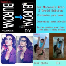 DIY diseño personalizado nombre propio personalizar impresión tu foto teléfono funda para Motorola Moto Z Droid Edition