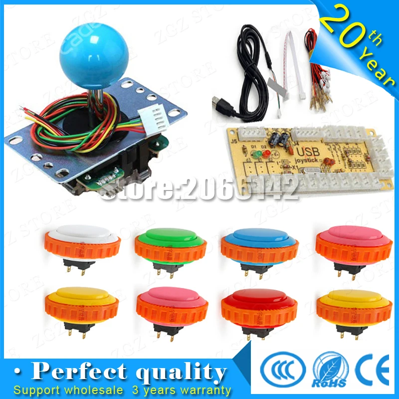 

Zero delay usb encoder for pc + Sanwa Original JLF-TP-8YT Rocker + 8x OBSN-30 For Arcade DIY Kits Parts KOF
