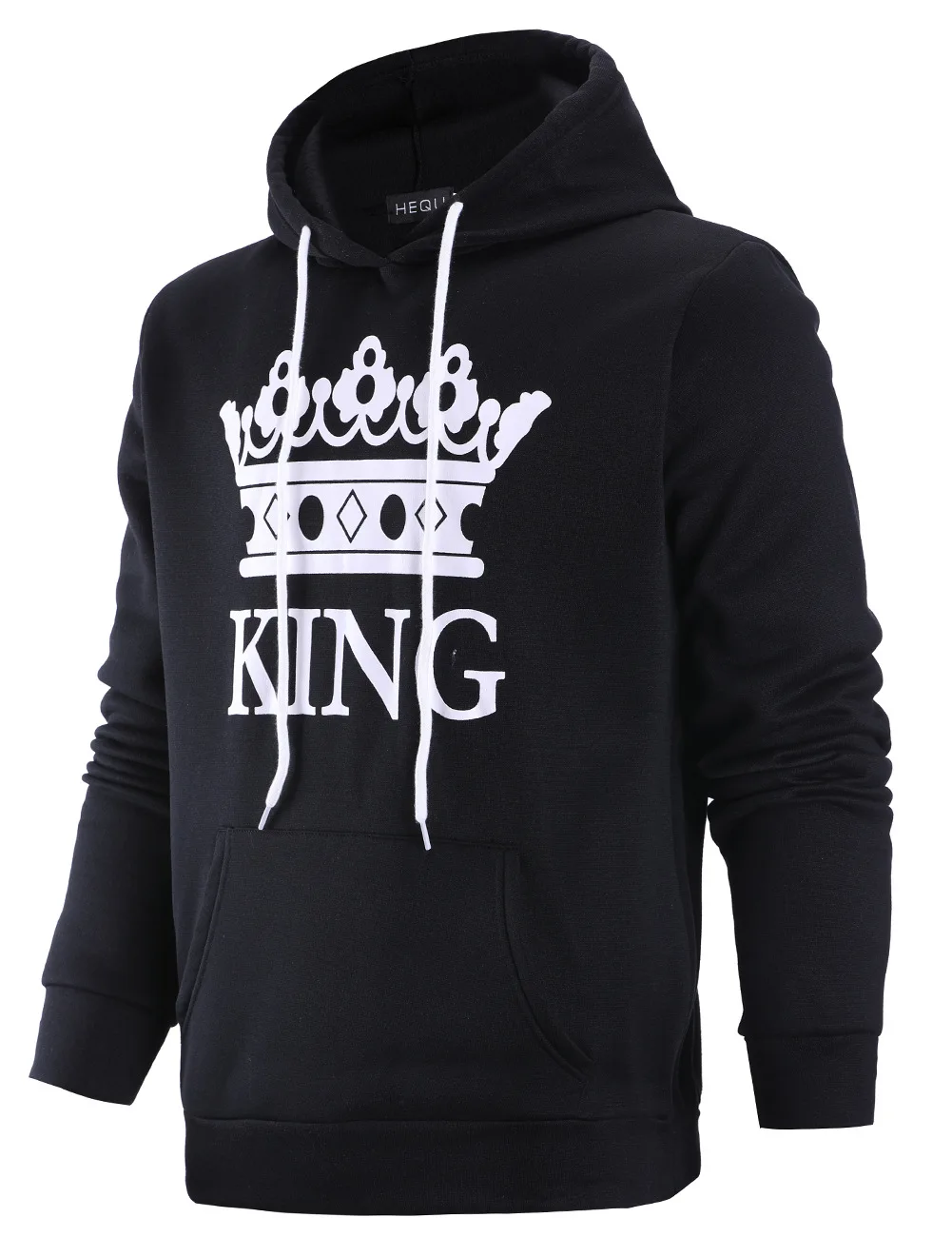  2018 New Women Men Hoodies King Queen Printed Sweatshirt Lovers Couples Hoodie Hooded Sweatshirt Ca