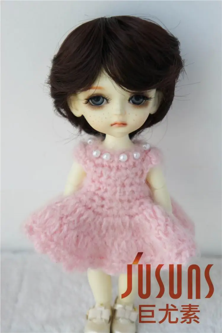 JD236 1/8 1/6 1/4 1/3 термостойкость BJD парик SD MSD YOSD бойская короткая раскроенная кукла парик 5-6 дюймов 6-7 дюймов 7-8 дюймов 8-9 дюймов кукла парики - Цвет: 5-6inch Chocolate