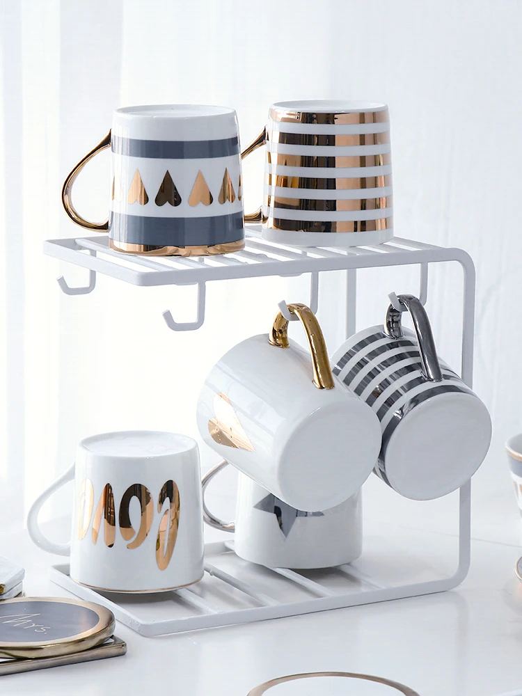 300 мл керамическая кружка с ложкой крышкой в скандинавском стиле для чая, молока, кофе, чашка большой емкости для дома, кухни, воды, завтрака, пары чашек, посуда для напитков