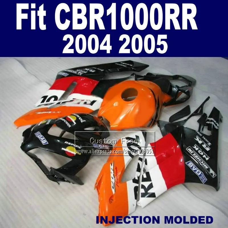 Комплект обтекателей под заказ 100% для Honda REPSOL 2004 2005 CBR1000RR CBR 1000 RR 04 05 1000RR|fairing kit|1000rr fairings1000 rr |