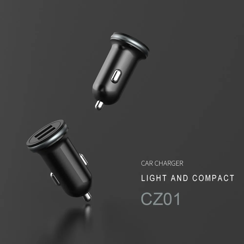 FGHGF CZ01 DC5V 2.1A Car Charger Double USB 0utput Intelligence Fit For Mobile Phone Anti-interference Night Vision Car Charger