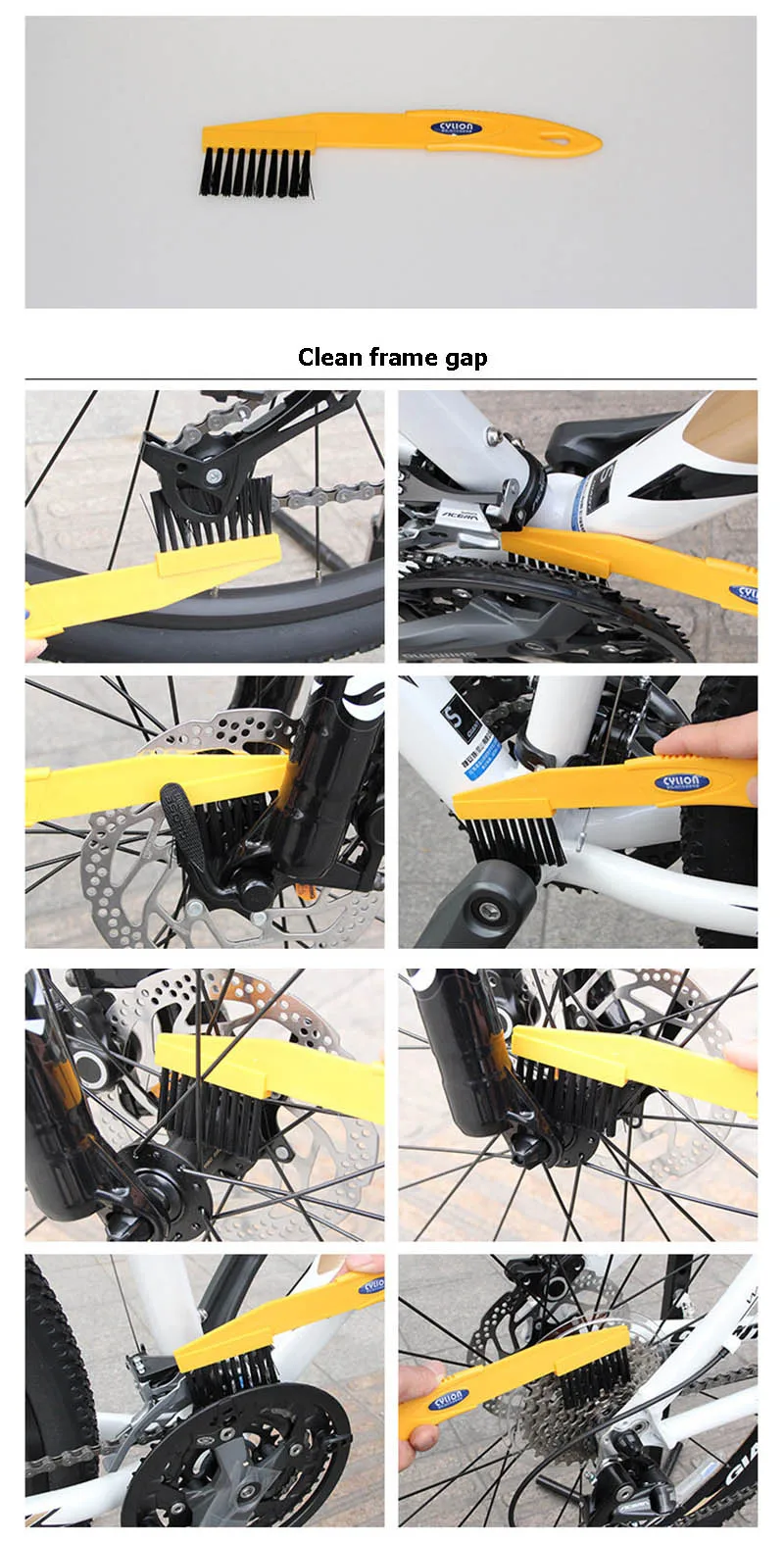 6 pcslot Bicycle Chain Cleaner Cycling Cleaning Tire Brushes Tool Kits set MTB Road Bike Clean Gloves Bicycle Cleaing Kit R0183 (9)