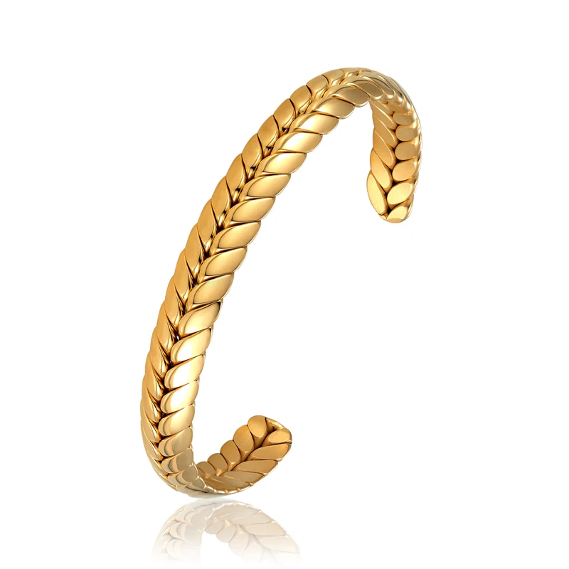Classic Design Wheat Pattern High Quality Woman Bangle Stainless Steel ...